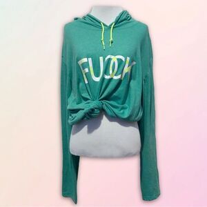 Neon, Custom, Glow In The Dark, F Word, Long Sleeve, Hooded Tee